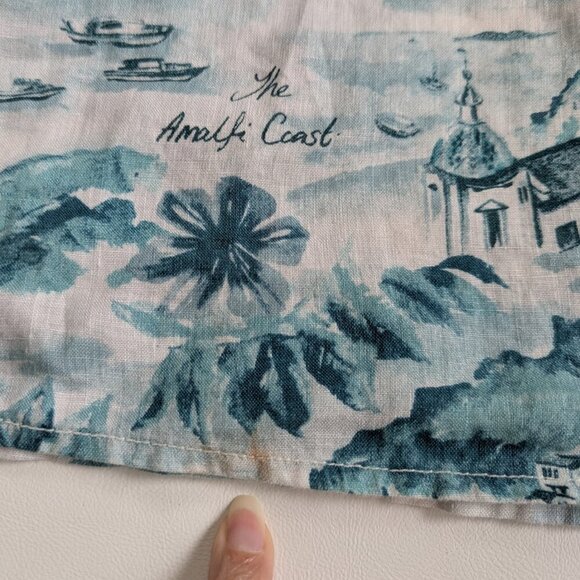 Cynthia Rowley Amalfi Coast Linen Women's Shirt Short Sleeve Sz Small Turquoise - Picture 11 of 11